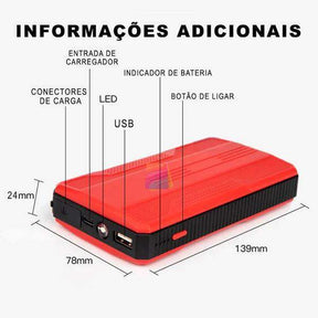 Auxiliar de Partida de Carro 12v e 20000mah - Acellerando