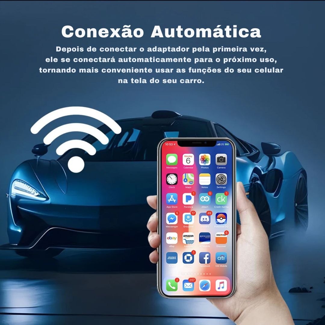 Mini Adaptador Bluetooth Apple CarPlay e Android Auto - MultimidiaWireless™