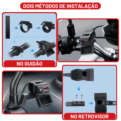 ChargePro Moto Duo: Carregador USB Dual para Motocicletas