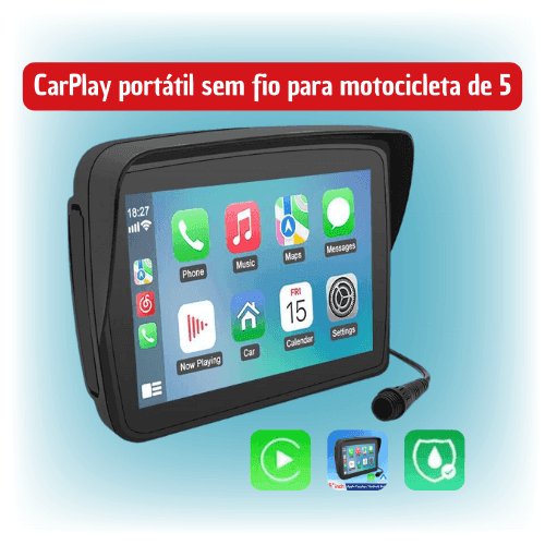 Multimídia com CarPlay Para Moto 5 Touch - Acellerando