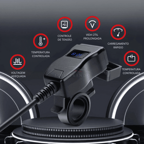 ChargePro Moto Duo: Carregador USB Dual para Motocicletas