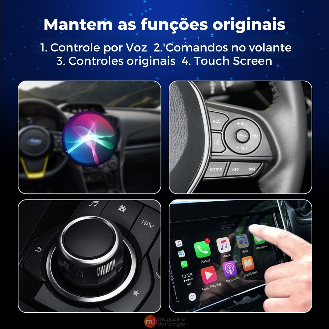 Mini Adaptador Bluetooth Apple CarPlay e Android Auto - MultimidiaWireless™