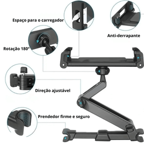 Porta Celular para Encosto de Cabeça Rotativo -