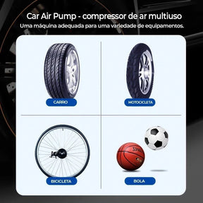 Bomba de Ar Portátil para Pneus - Acellerando